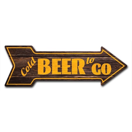 Signmission Cold Beer To Go Arrow Decal Funny Home Decor 18in Wide D-A-999906